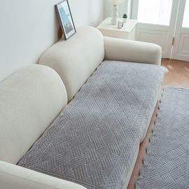 Guy Laroche Rabbit Fur Microfiber Sofa Pad 10mm Long-Pile Warm Winter Couch Cover Non-Slip Protector